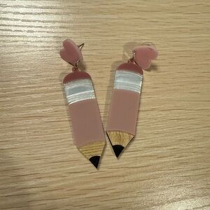 Pink Pencil Earrings